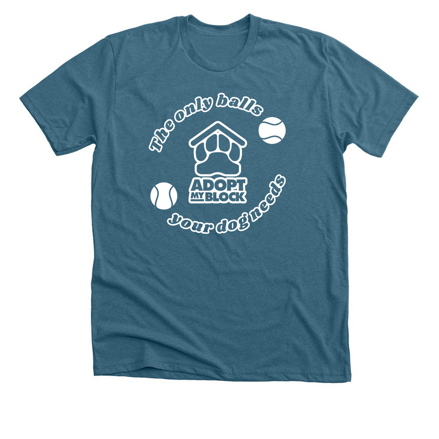 Dog Balls (Light), a Heather Deep Teal Premium Unisex Tee