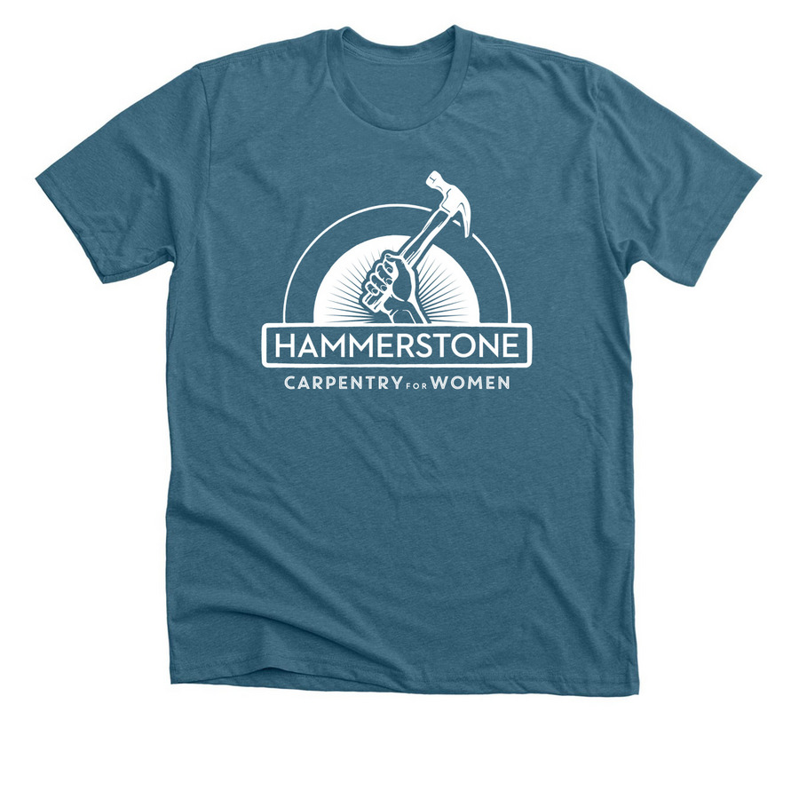 White Logo - Shirts, a Heather Deep Teal Premium Unisex Tee