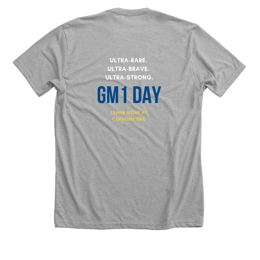 Never Stop Fighting For GM1, a Athletic Heather Premium Unisex Tee (back-view)