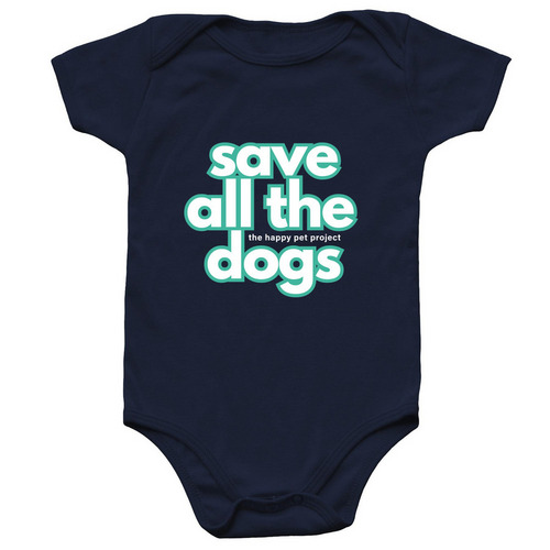Save All The Dogs - Dark Onesie, a Navy Infant Onesie