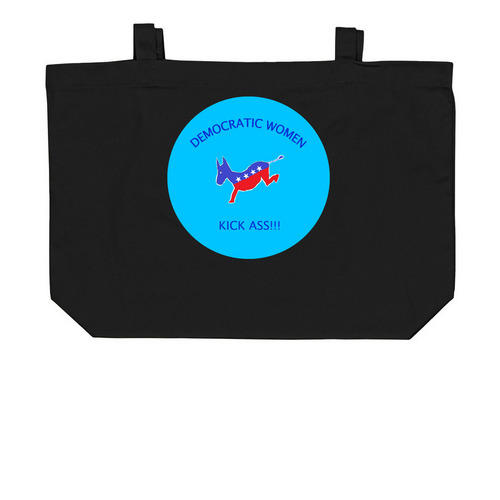 Kick ass tote bag, a Black Large Organic Cotton Tote Bag
