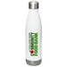 Hydrate to end Hunger, a White Stainless Steel Water Bottle