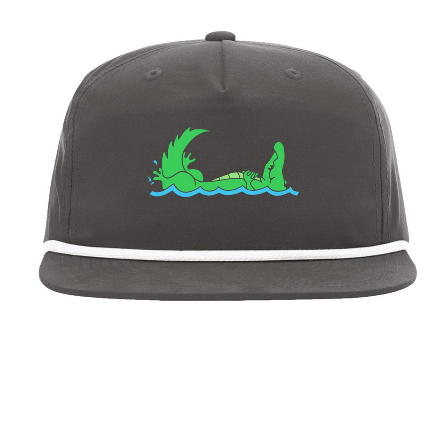 Gator hat, a Charcoal/ White Printed Umpqua Snapback Cap