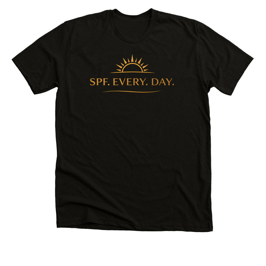 SPF. EVERY. DAY., a Black Heather Premium Unisex Tee