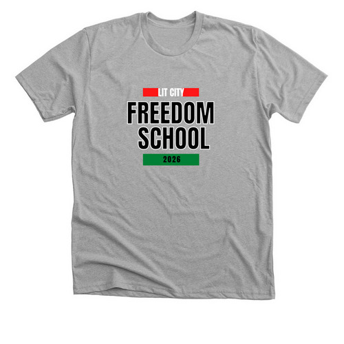 Lit City Freedom School Ts, a Athletic Heather Premium Unisex Tee
