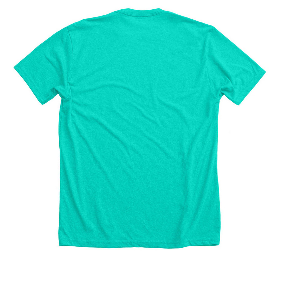 Rescue Rescue Rescue, a Heather Sea Green Premium Unisex Tee (back-view)