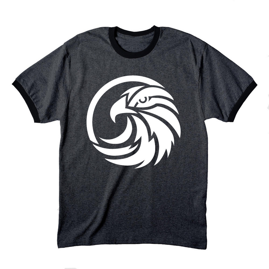 Sporty Collection, a Dark Heather Grey/ Jet Black Cotton Ringer Tee