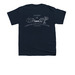 Under the Same Moon & Stars, a Navy Youth Unisex Tee (back-view)