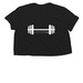 less yapping-more lifting, a Black Women?s Flowy Cropped Tee