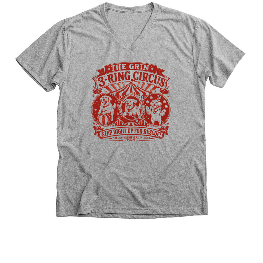 GRIN Bark in the Park 2026 - 3 Ring Circus, a Athletic Heather Premium V-Neck Tee