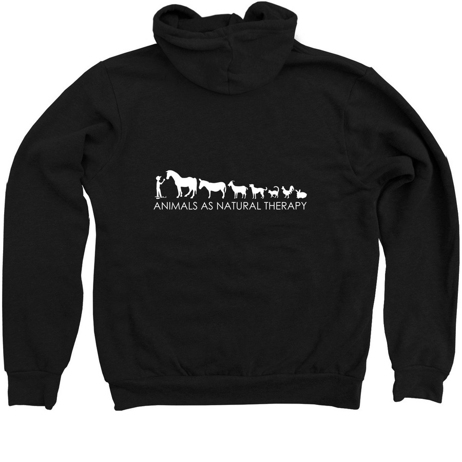 ANT Zip Up Hoodie, a Black Zip Up Hoodie (back-view)