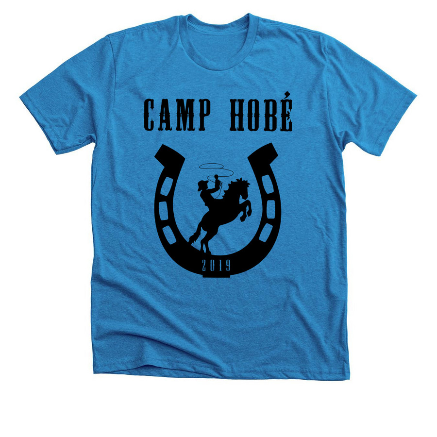 Lucky Horseshoe! - Vintage 2019, a Neon Blue Premium Unisex Tee