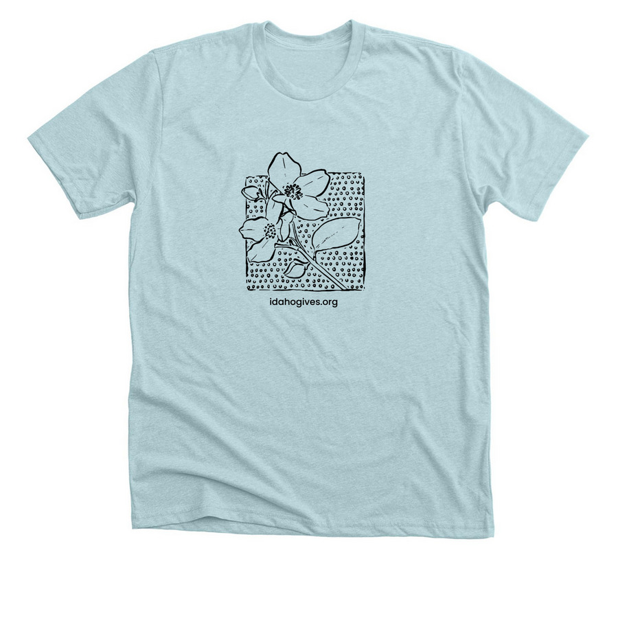 Idaho Gives 2023, a Heather Ice Blue Premium Unisex Tee