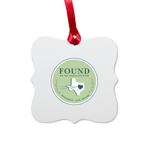 Reverence ornament, a White Aluminum Square Ornament