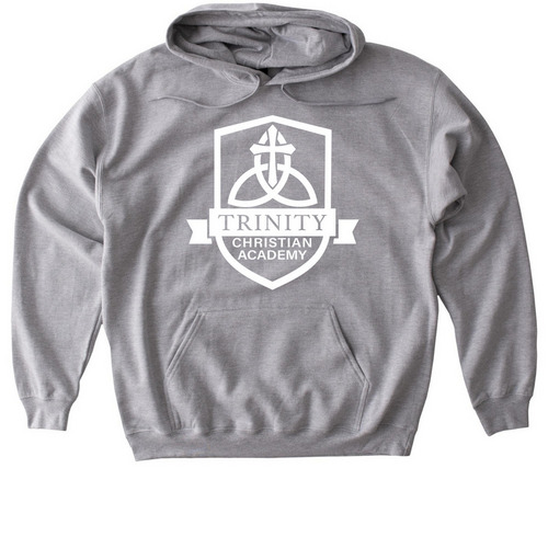 TCA white logo, a Sport Grey Gildan Softstyle Pullover Hoodie
