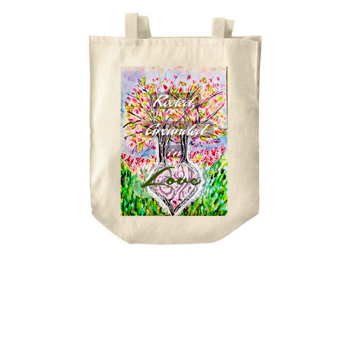 Rooted in Love Tote Bag, a Natural Over-the-Shoulder Shopping Tote Bag