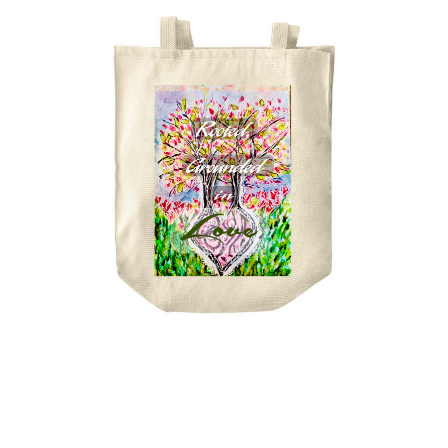 Rooted in Love Tote Bag, a Natural Over-the-Shoulder Shopping Tote Bag