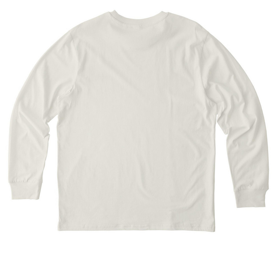 Adventure Awaits With a Pug!, a Natural Raw Stanley/Stella Unisex Creator 2.0 Long Sleeve Tee (back-view)