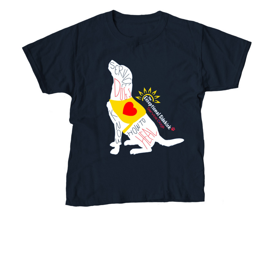 Service Dog T-shirts and Sweatshirts, a Navy Youth Unisex Tee