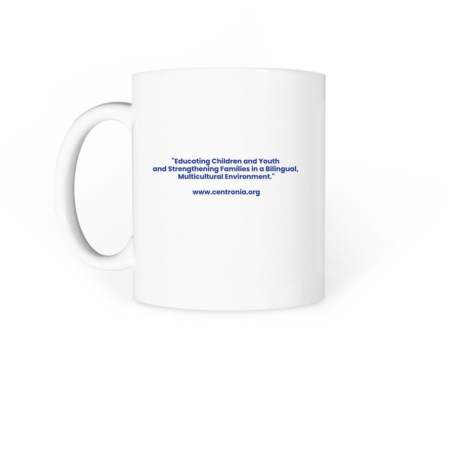 Signature Mug, a White Coffee Mug (back-view)