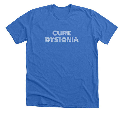 Cure Dystonia tee, a Heather True Royal Premium Unisex Tee