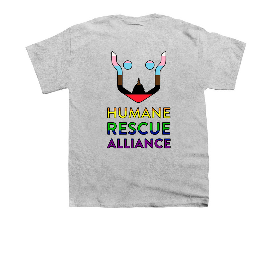 HRA Pride Logo, a Sport Grey Youth Unisex Tee (back-view)