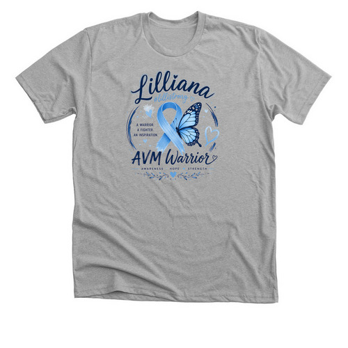 The #LilliStrong Collection, a Athletic Heather Premium Unisex Tee