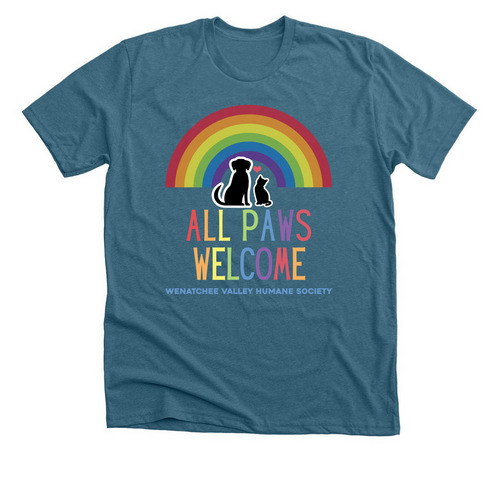 All Paws Welcome - WVHS Pride, a Heather Deep Teal Premium Unisex Tee