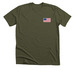 Color Flag Front / SOL Back, a Heather Military Green Premium Unisex Tee