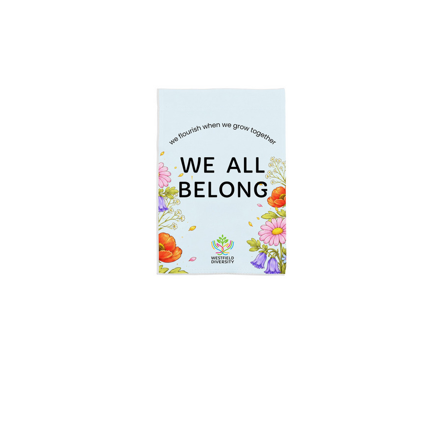 We Grow Together Yard Flag, a White 12" x 18" Yard Flag