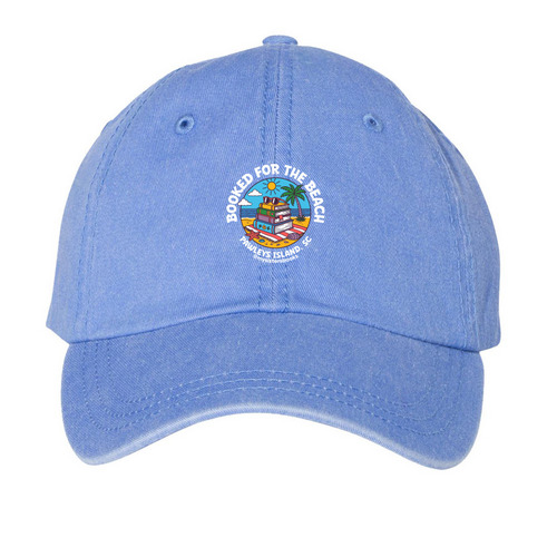 Booked for the Beach Hats, a Periwinkle Printed Pigment Dye Baseball Cap