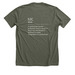 S2C Method T-Shirt, a Heather Military Green Premium Unisex Tee (back-view)
