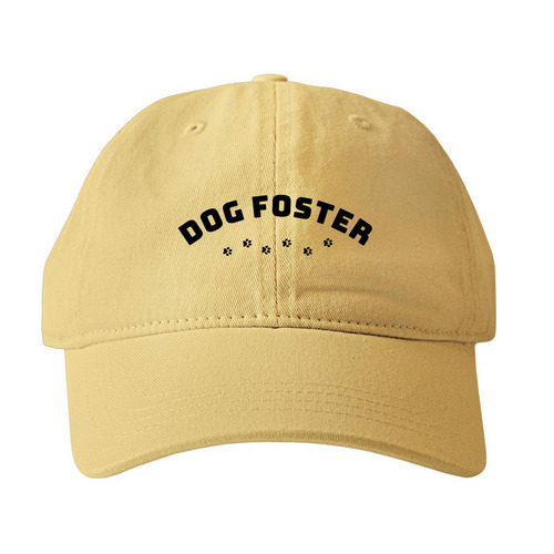 Dog Foster, a Mustard Printed Pigment Dye Baseball Cap
