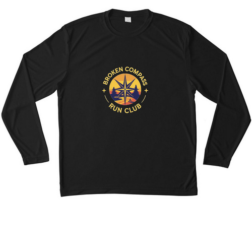 BCRC Large Logo, a Black Unisex Performance Long Sleeve Tee