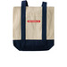 Indivisible SF logo tote bag, a Natural/Navy Two-Tone Grocery Tote Bag