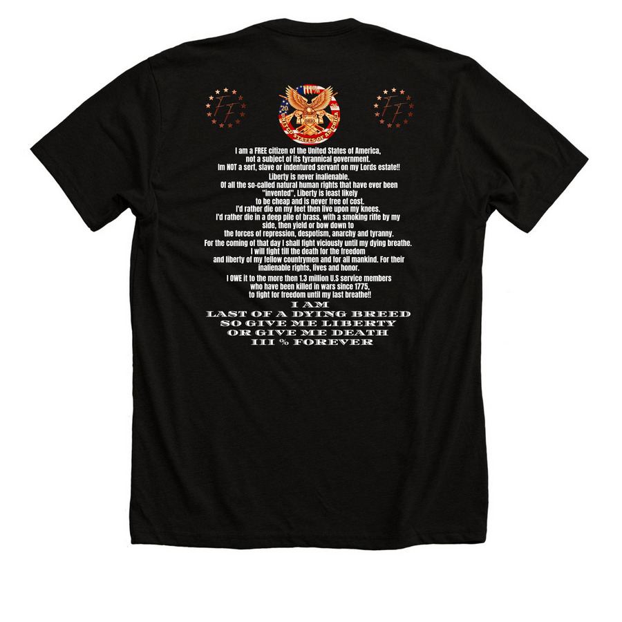 3forever, a Solid Black Blend Premium Unisex Tee (back-view)