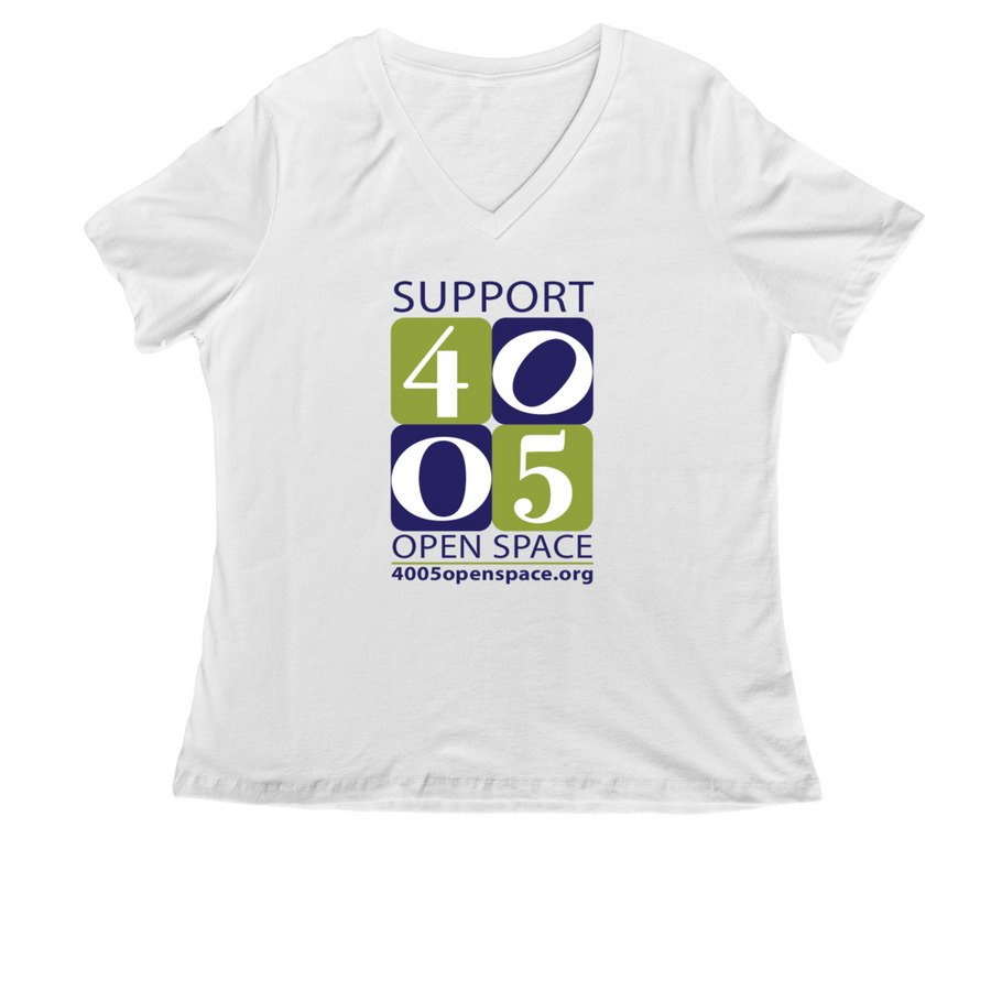 Love Open Space, a White Women's Relaxed V-Neck Tee