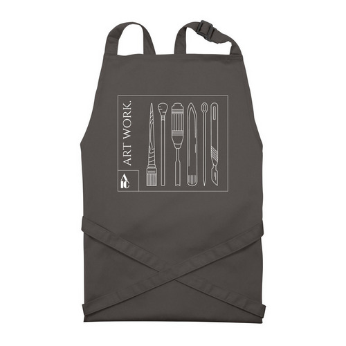 Art Work Tools Apron, a Dark Grey Recycled Bib Apron