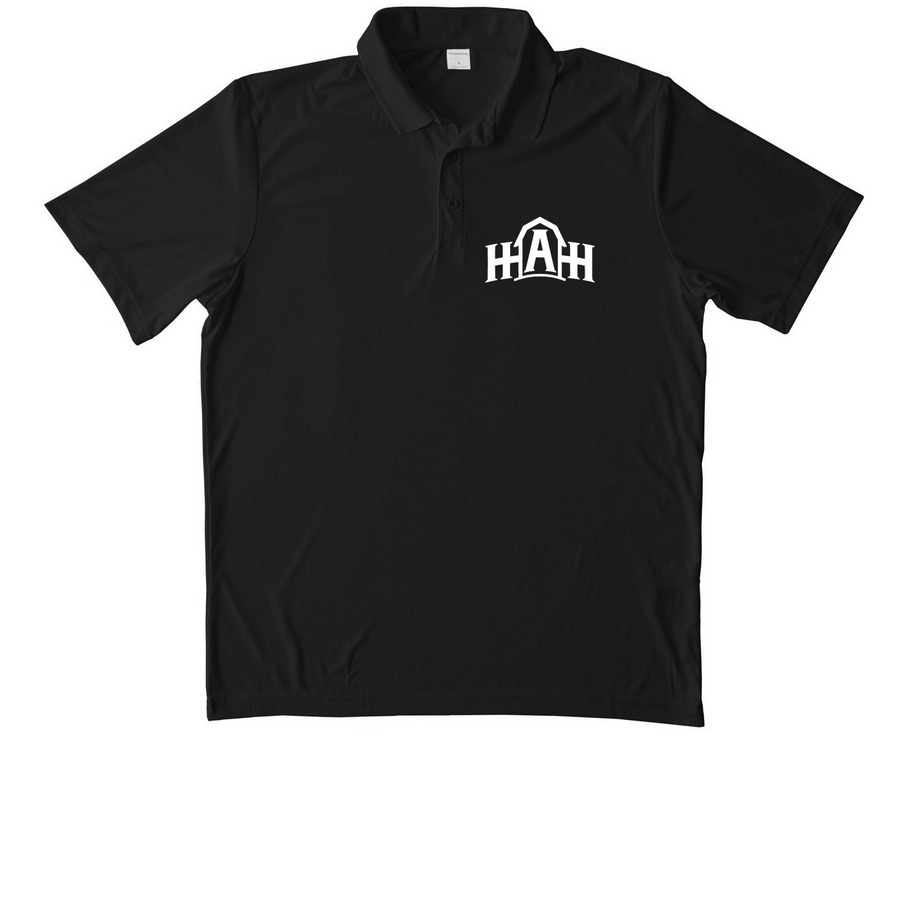 HAH Barn Committee Logo ACTIVEWEAR, a Black Unisex Performance Polo