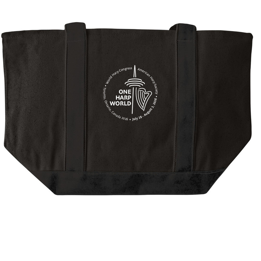 Tote Bags - Dark colors, a Black/Black Large Two-Tone Canvas Tote Bag (back-view)