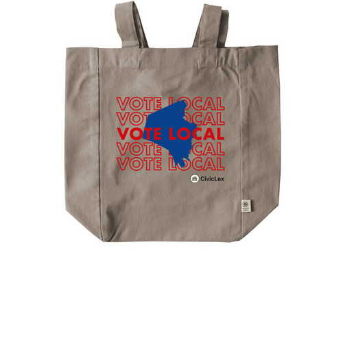 Vote Local Tote, a Pumice Recycled Cotton Tote Bag