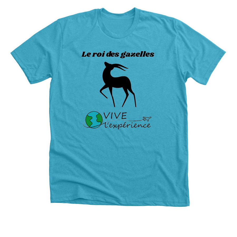 Roi des gazelles, a Heather Aqua Premium Unisex Tee
