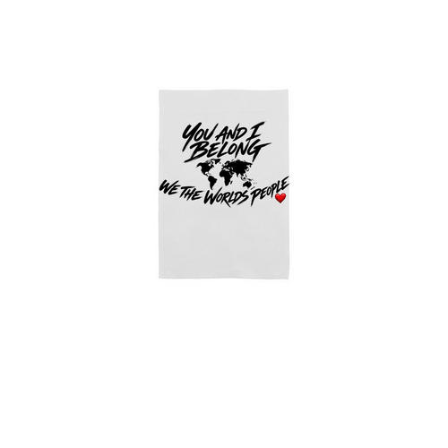 A message worth telling., a White 12" x 18" Yard Flag