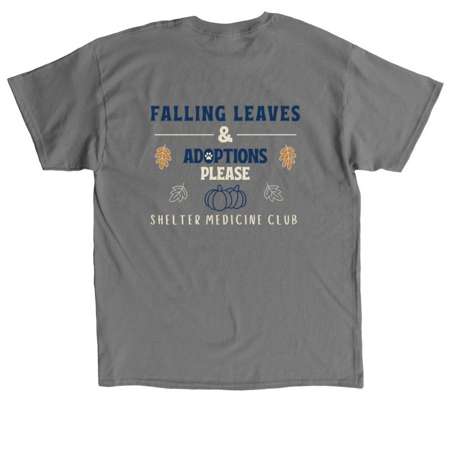Falling Leaves + Adoptions, a Charcoal Classic Unisex Tee (back-view)