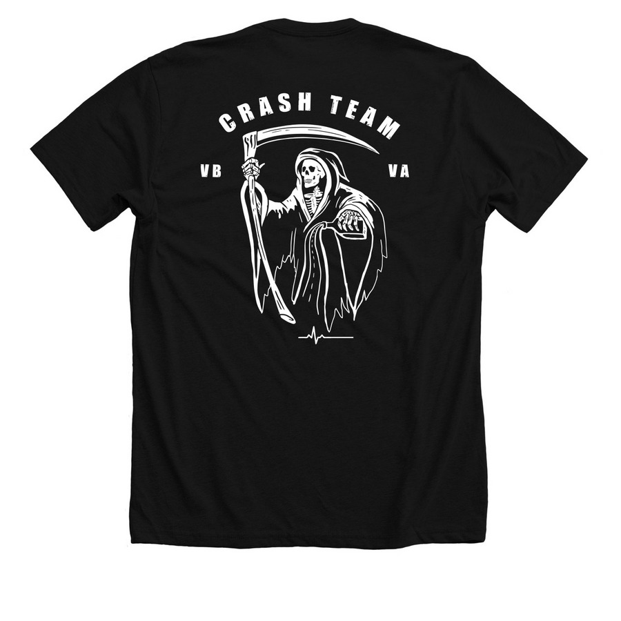 574, a Solid Black Blend Premium Unisex Tee (back-view)