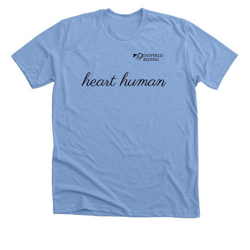 heart human, a Heather Carolina Blue Premium Unisex Tee