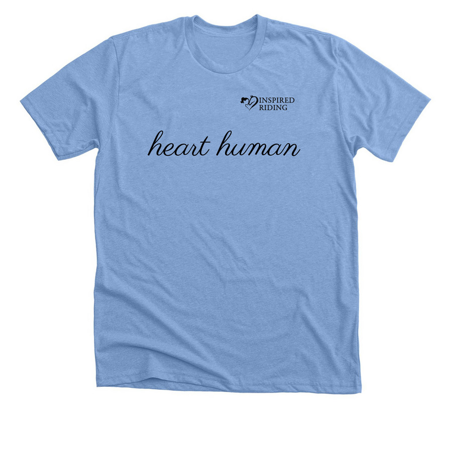 heart human, a Heather Carolina Blue Premium Unisex Tee
