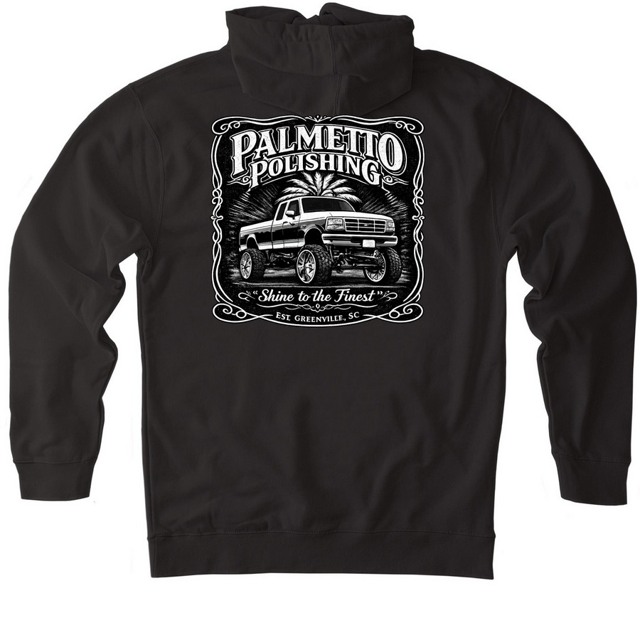 Palmetto Old No. 7&nbsp;, a Black Heavyweight Pullover Hoodie (back-view)