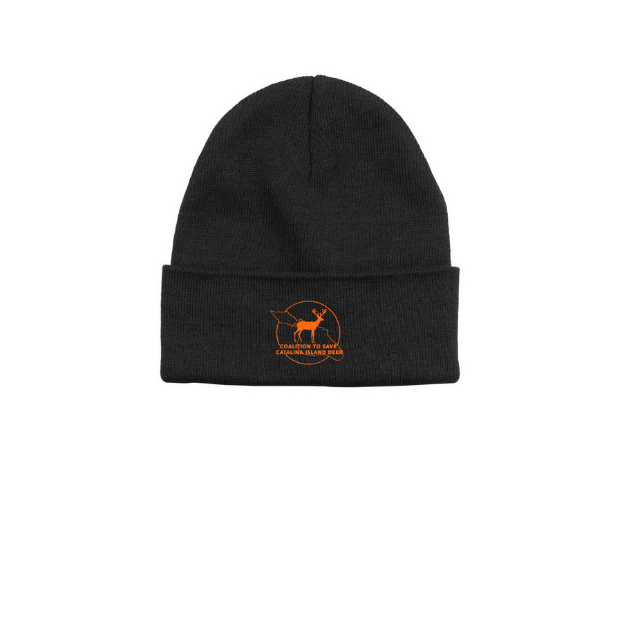 Coalition to Save Catalina Island Deer, a Black Printed Base Camp Beanie