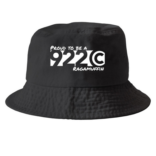 922- Hats, a Black Printed Bucket Hat